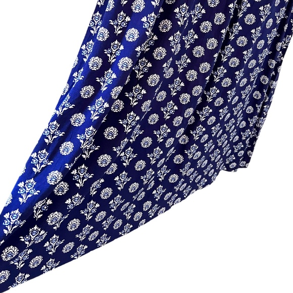 Garnet Hill Navy Blue Floral Print Maxi Dress Size 6 - Picture 13 of 16